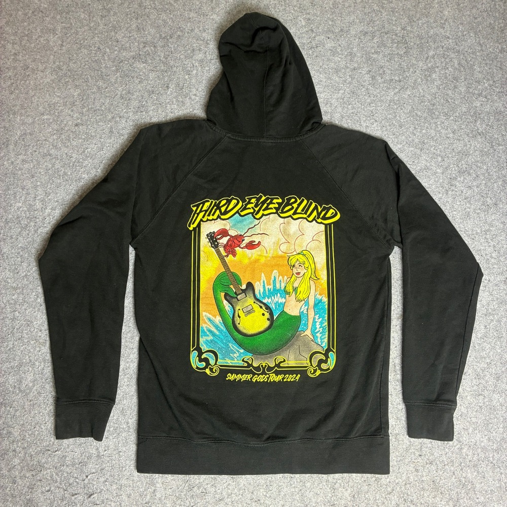 Third Eye Blind Hoodie Mens Small Black Excellent Summer Gods Tour 2024 Graphic